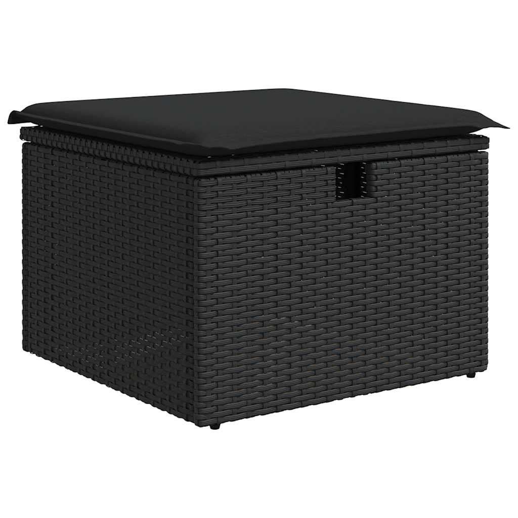 Set Divani da Giardino con Cuscini 8 pz Nero in Polyrattan | homemem39