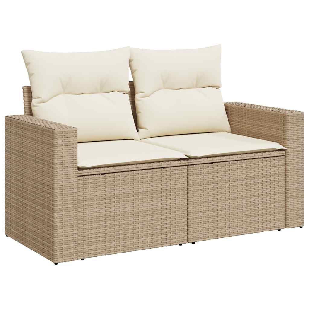 Set Divano da Giardino 8 pz con Cuscini Beige in Polyrattan | homemem39