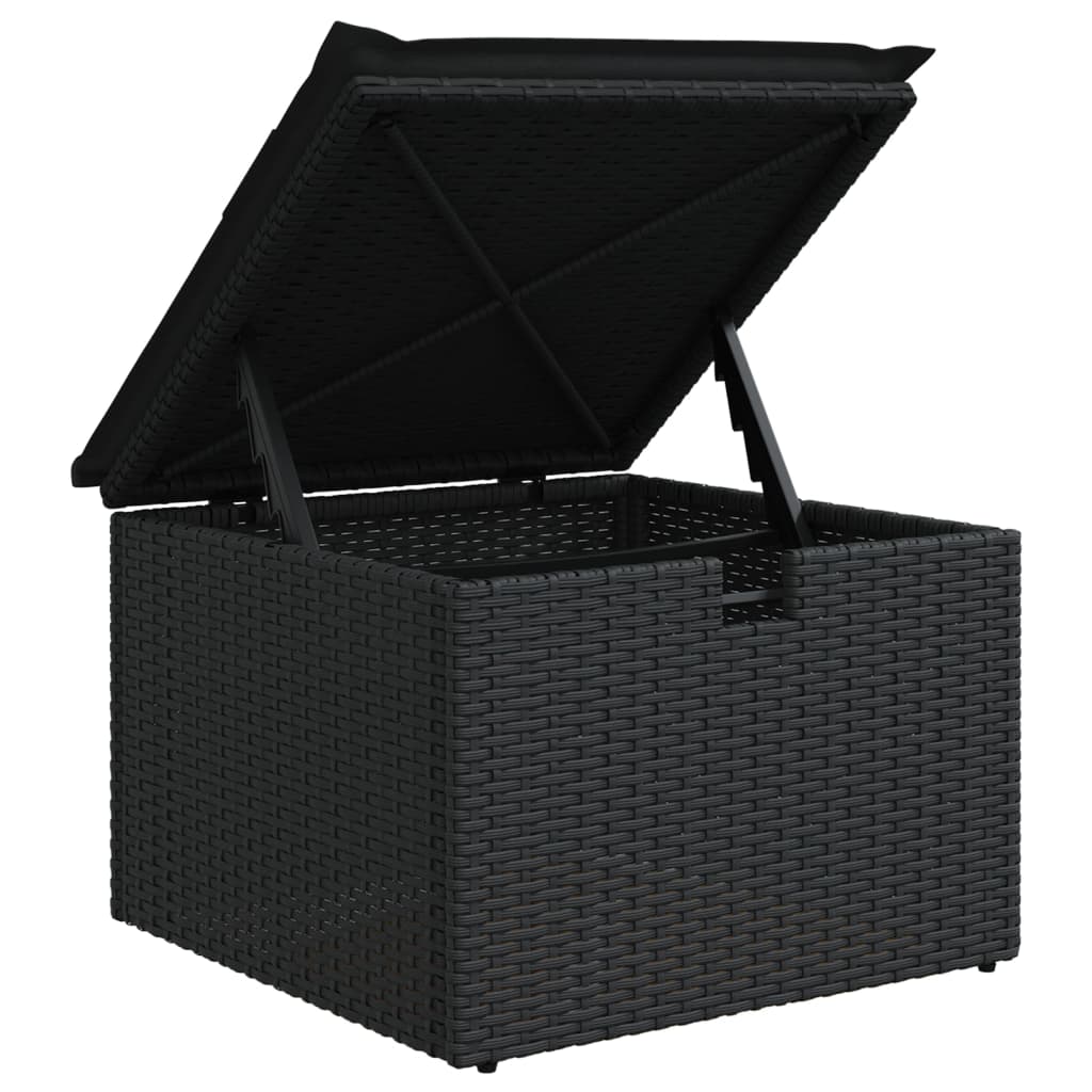 Set Divani da Giardino con Cuscini 8 pz Nero in Polyrattan | homemem39