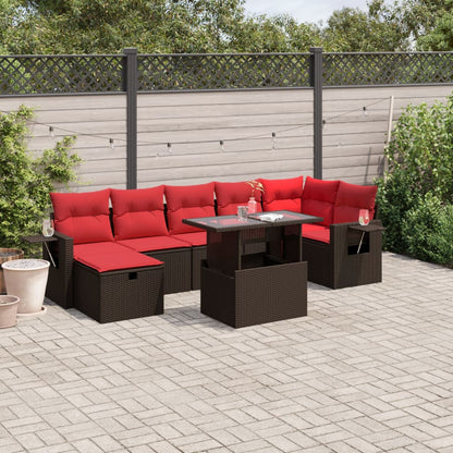 Set Divani da Giardino 8 pz con Cuscini Marrone in Polyrattan | homemem39