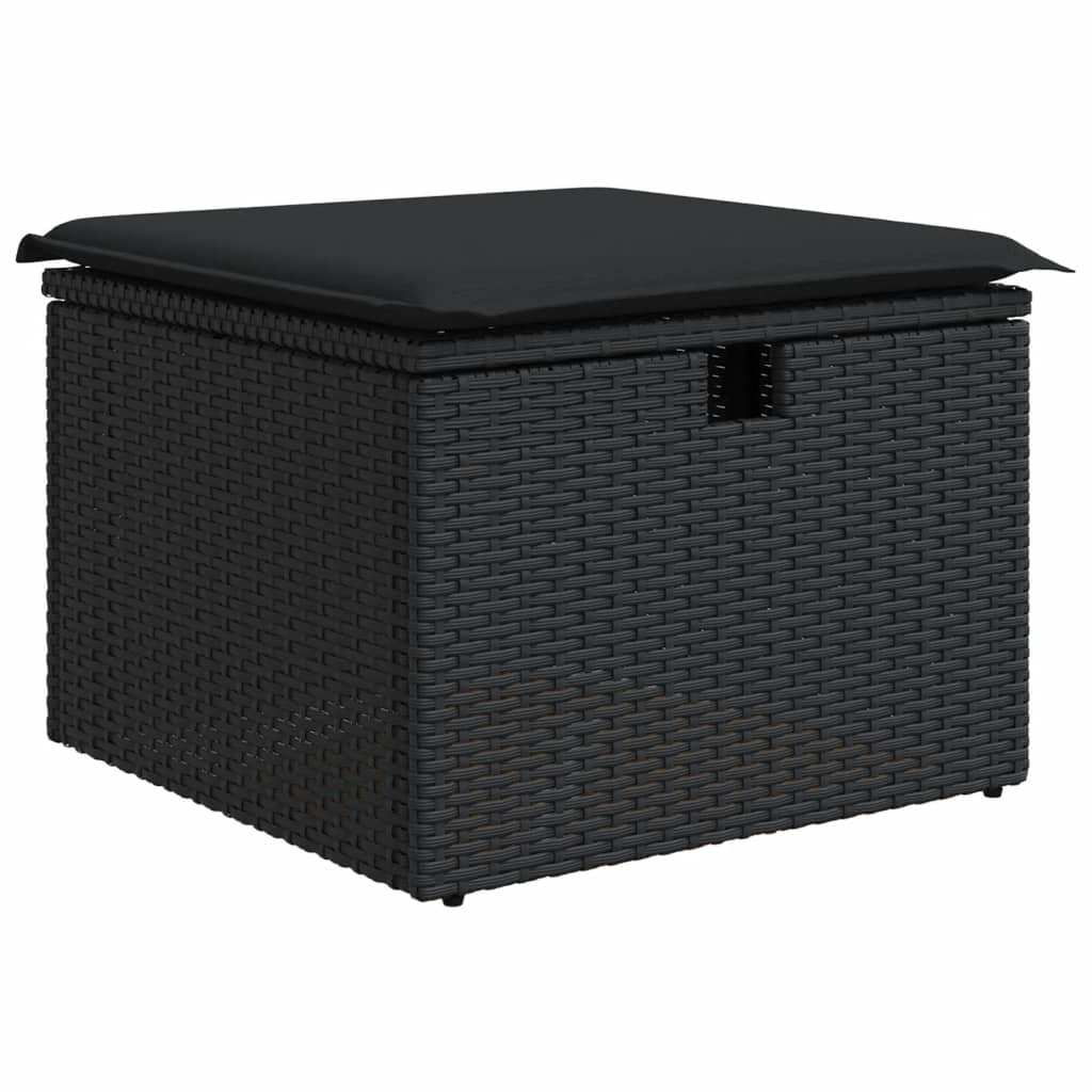 Set Divani da Giardino con Cuscini 8 pz Nero in Polyrattan | homemem39