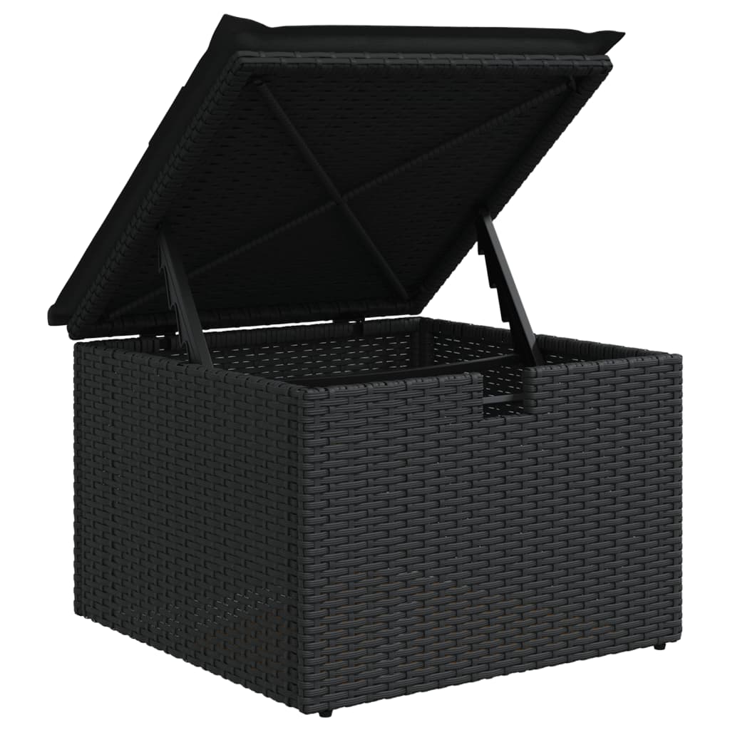 Set Divani da Giardino con Cuscini 8 pz Nero in Polyrattan | homemem39