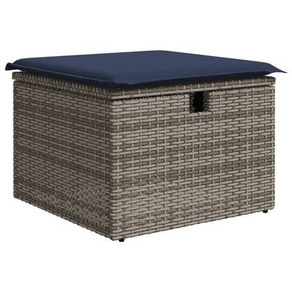 Set Divani da Giardino 9 pz con Cuscini Grigio in Polyrattan | homemem39