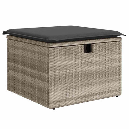 Set Divano da Giardino 9pz con Cuscini Grigio Chiaro Polyrattan | homemem39