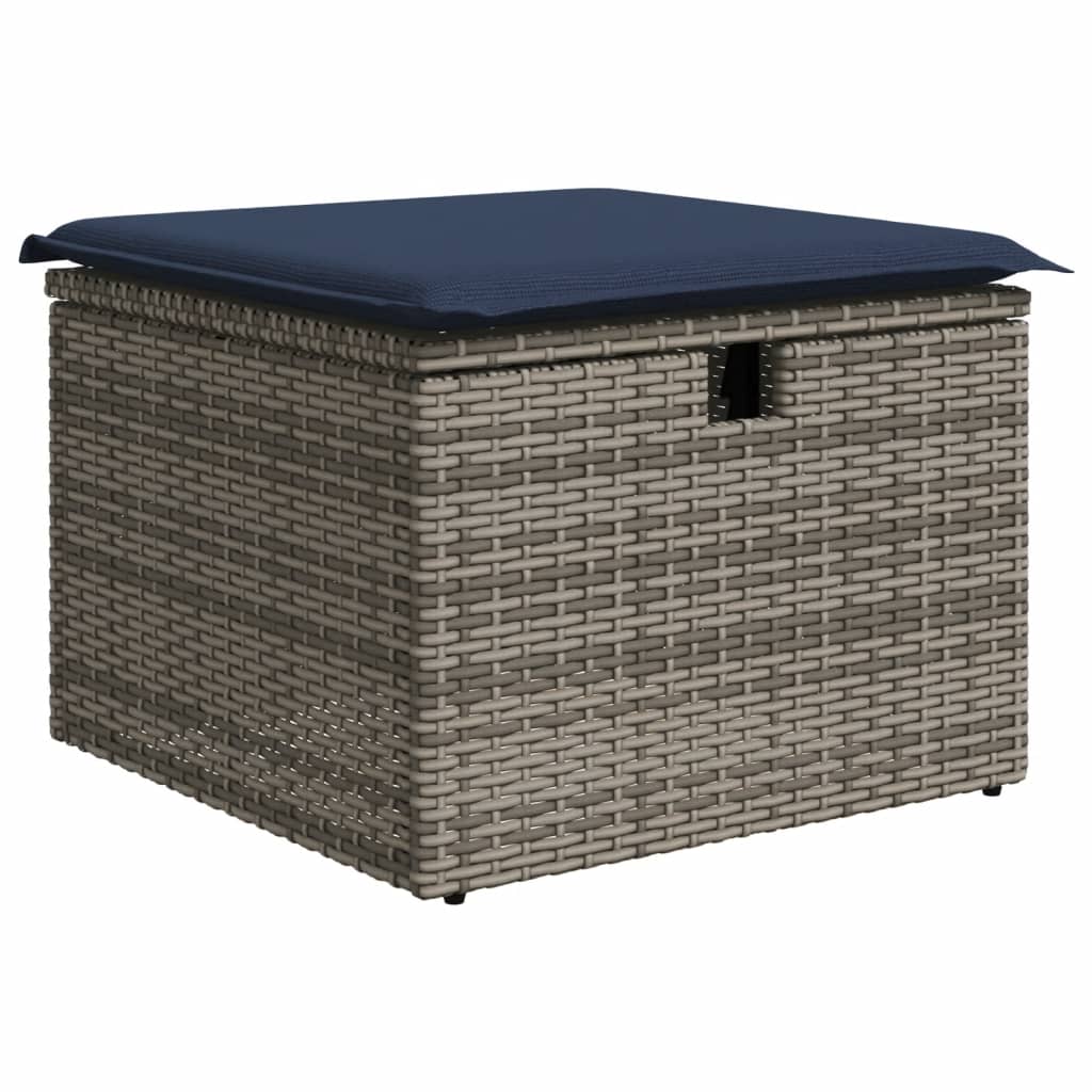Set Divani da Giardino 6 pz con Cuscini Grigio in Polyrattan | homemem39
