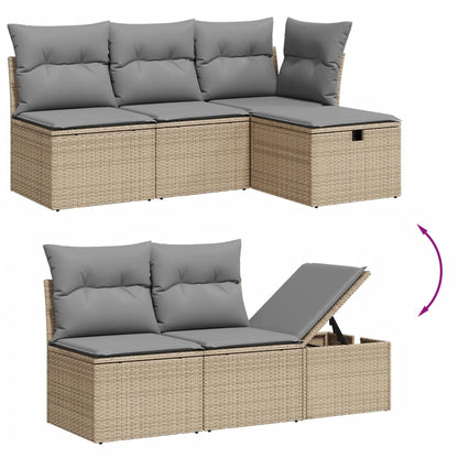 Set Divani da Giardino 7 pz con Cuscini Beige in Polyrattan - homemem39