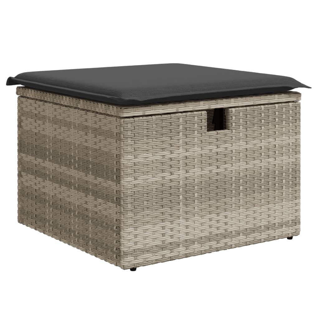 Set Divano da Giardino 8pz con Cuscini Grigio Chiaro Polyrattan - homemem39