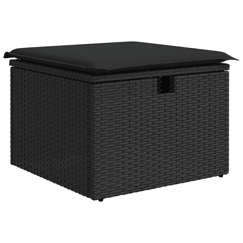 Set Divani da Giardino con Cuscini 8 pz Nero in Polyrattan | homemem39