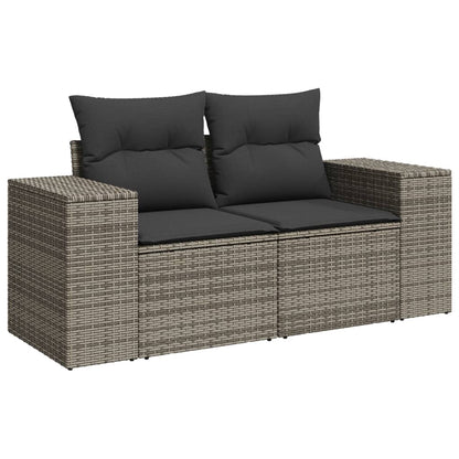 Set Divano da Giardino 8 pz con Cuscini Grigio in Polyrattan | homemem39