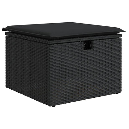 Set Divani da Giardino con Cuscini 8 pz Nero in Polyrattan | homemem39