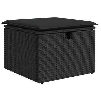 Set Divani da Giardino 11 pz con Cuscini in Polyrattan Nero | homemem39