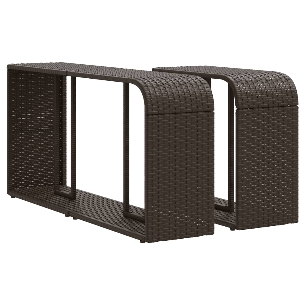 Set Divani da Giardino 11 pz con Cuscini Polyrattan Marrone - homemem39