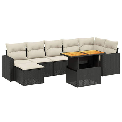 Set Divani da Giardino con Cuscini 8 pz Nero in Polyrattan - homemem39