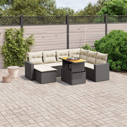 Set Divani da Giardino con Cuscini 8 pz Nero in Polyrattan - homemem39