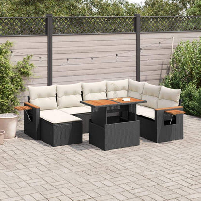 Set Divani da Giardino con Cuscini 8 pz Nero in Polyrattan - homemem39