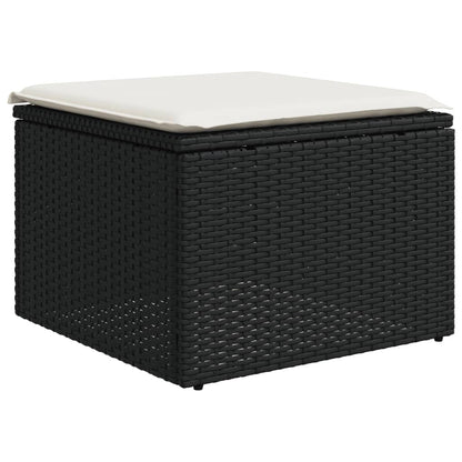Set Divani da Giardino 11 pz con Cuscini in Polyrattan Nero | homemem39
