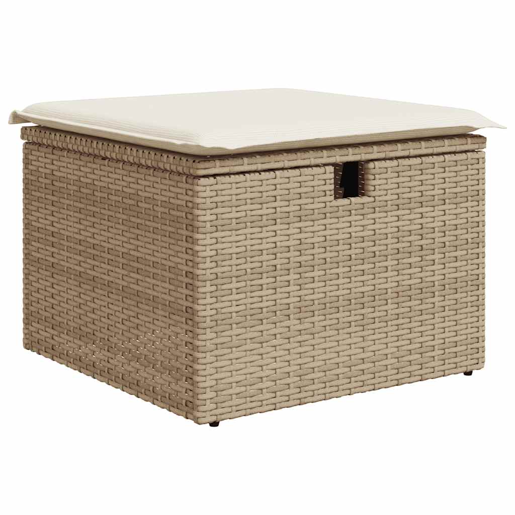 Set Divani da Giardino 11 pz con Cuscini Beige in Polyrattan - homemem39