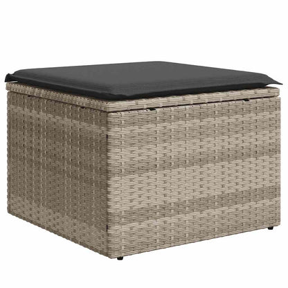 Set Divani da Giardino 11 pz con Cuscini in Polyrattan Grigio - homemem39