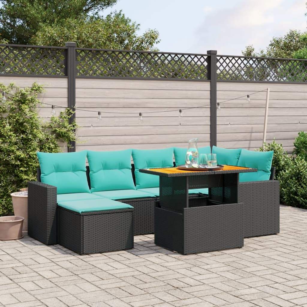 Set Divani da Giardino 11 pz con Cuscini Beige in Polyrattan - homemem39