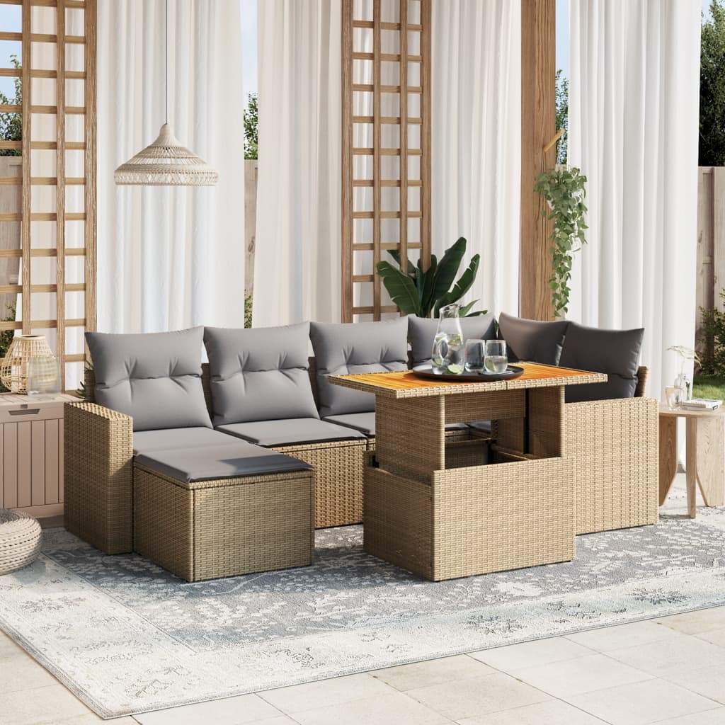 Set Divani da Giardino 11 pz con Cuscini in Polyrattan Grigio - homemem39
