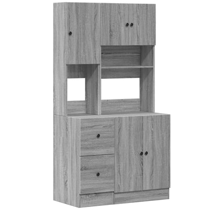 Mobile da Cucina Grigio Sonoma 95x50x180cm in Legno Multistrato | homemem39