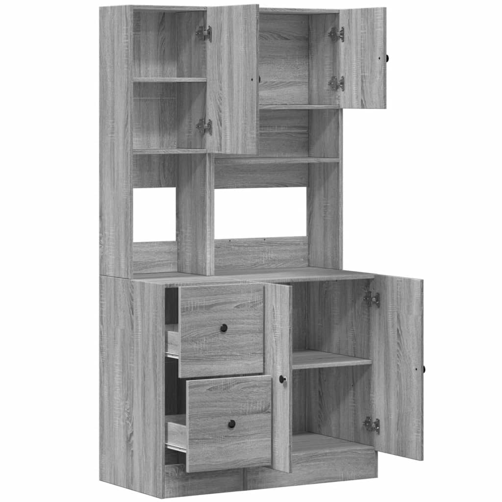 Mobile da Cucina Grigio Sonoma 95x50x180cm in Legno Multistrato | homemem39