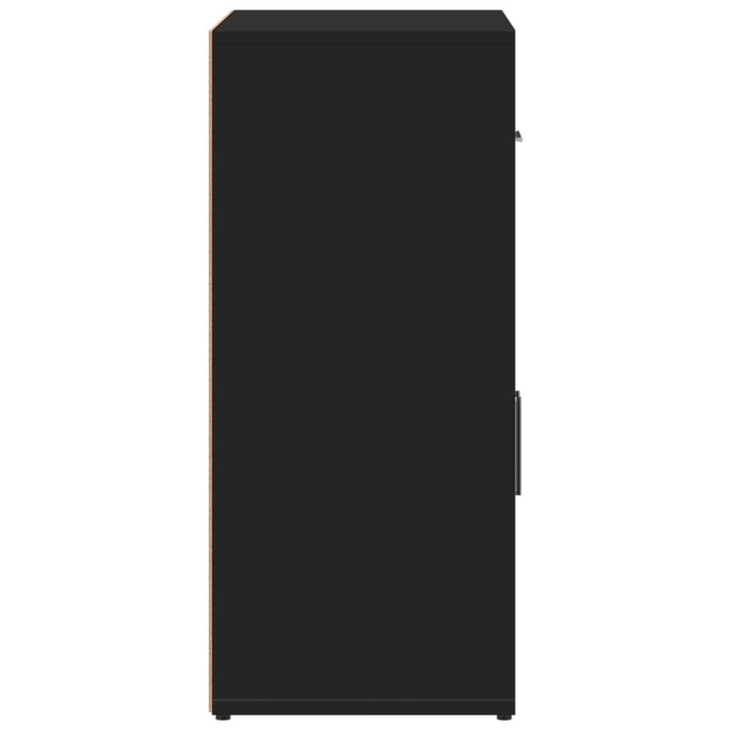 Credenze 2 pz Nere 60x31x70 cm in Legno Multistrato - homemem39