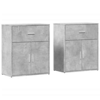 Credenze 2 pz Grigio Cemento 60x31x70 cm in Legno Multistrato - homemem39