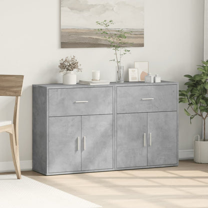 Credenze 2 pz Grigio Cemento 60x31x70 cm in Legno Multistrato - homemem39