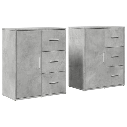 Credenze 2 pz Grigio Cemento 60x31x70 cm in Legno Multistrato - homemem39