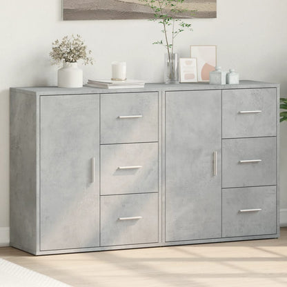 Credenze 2 pz Grigio Cemento 60x31x70 cm in Legno Multistrato | homemem39