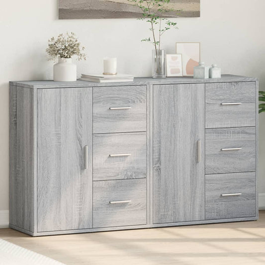 Credenze 2 pz Grigio Sonoma 60x31x70 cm in Legno Multistrato - homemem39