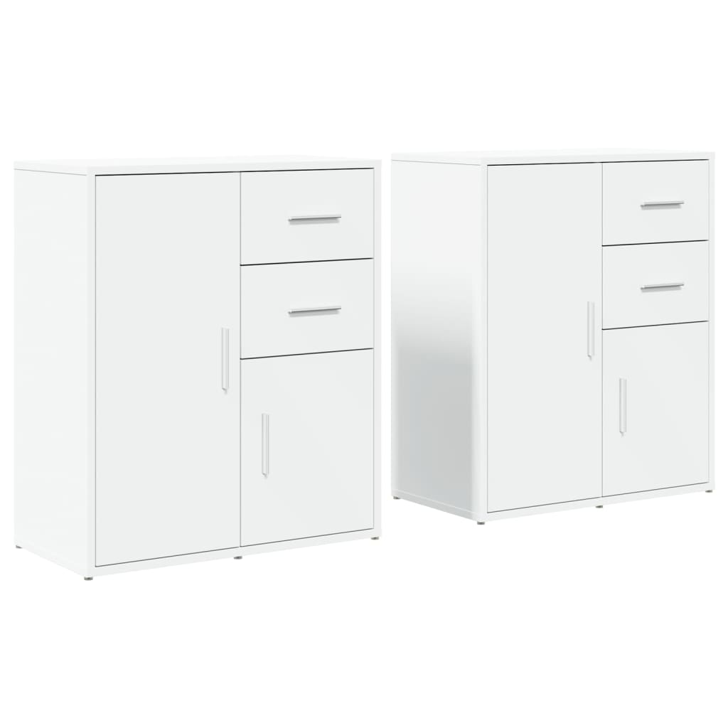 Credenze 2 pz Bianche 60x31x70 cm in Legno Multistrato | homemem39
