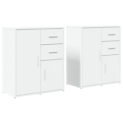 Credenze 2 pz Bianche 60x31x70 cm in Legno Multistrato | homemem39