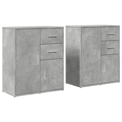Credenze 2 pz Grigio Cemento 60x31x70 cm in Legno Multistrato - homemem39