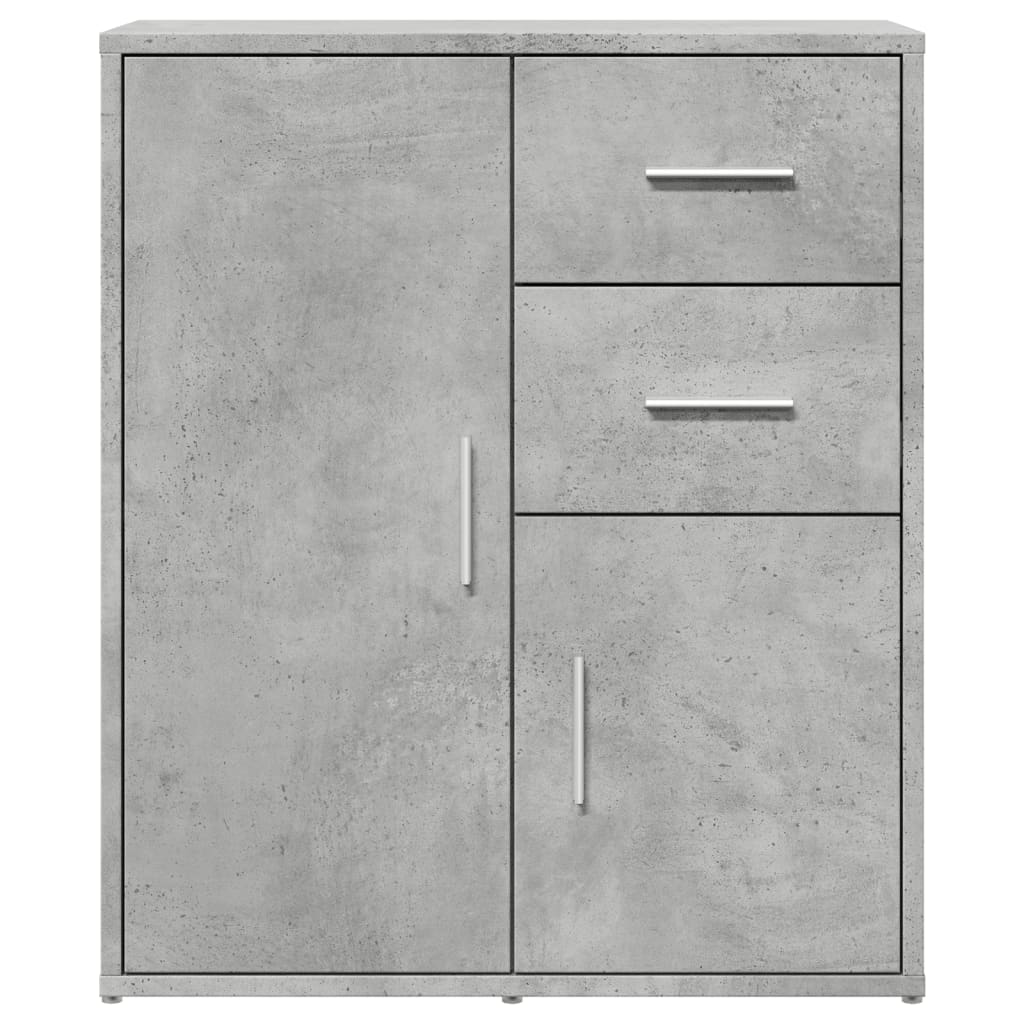 Credenze 2 pz Grigio Cemento 60x31x70 cm in Legno Multistrato - homemem39