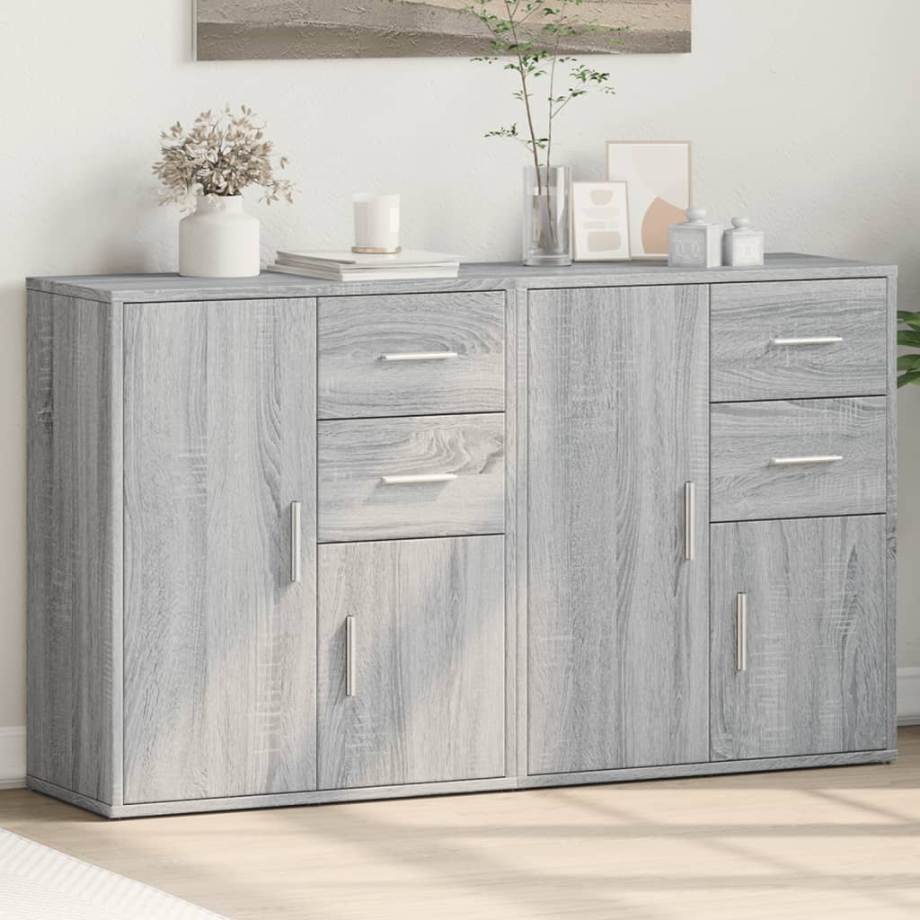 Credenze 2 pz Grigio Sonoma 60x31x70 cm in Legno Multistrato - homemem39