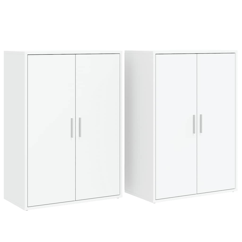 Credenze 2 pz Bianche 60x31x84 cm in Legno Multistrato | homemem39