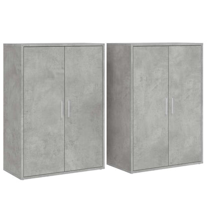 Credenze 2 pz Grigio Cemento 60x31x84 cm in Legno Multistrato | homemem39