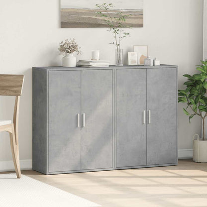 Credenze 2 pz Grigio Cemento 60x31x84 cm in Legno Multistrato | homemem39