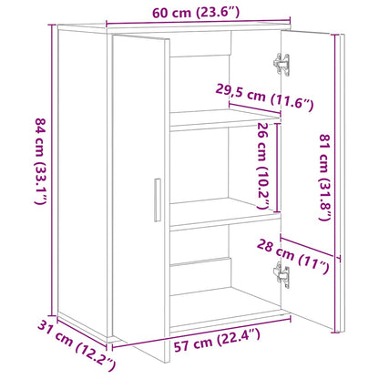 Credenze 2 pz Grigio Cemento 60x31x84 cm in Legno Multistrato | homemem39