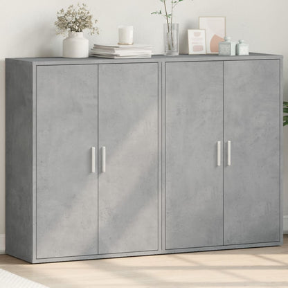 Credenze 2 pz Grigio Cemento 60x31x84 cm in Legno Multistrato - homemem39