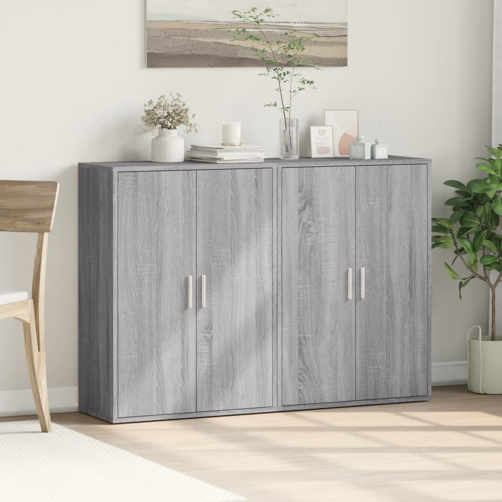 Credenze 2 pz Grigio Sonoma 60x31x84 cm in Legno Multistrato - homemem39