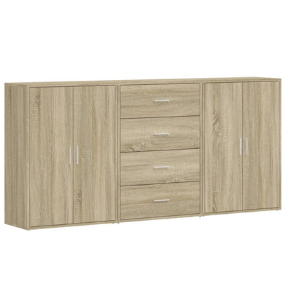 Credenze 3 pz Rovere Sonoma 60x31x84 cm in Legno Multistrato - homemem39
