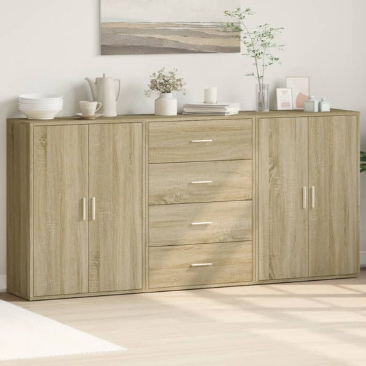Credenze 3 pz Rovere Sonoma 60x31x84 cm in Legno Multistrato - homemem39