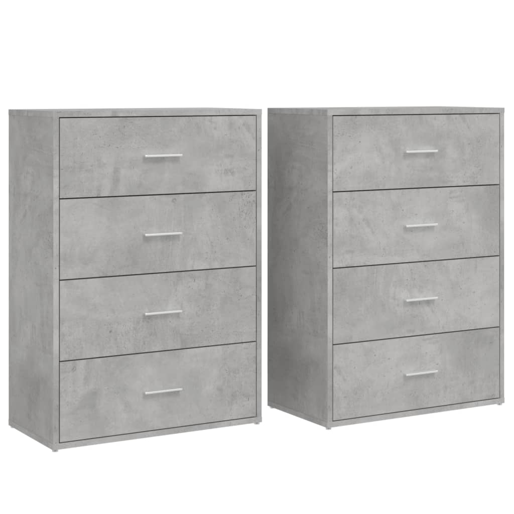 Credenze 2 pz Grigio Cemento 60x31x84 cm in Legno Multistrato - homemem39