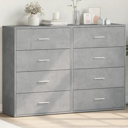 Credenze 2 pz Grigio Cemento 60x31x84 cm in Legno Multistrato - homemem39