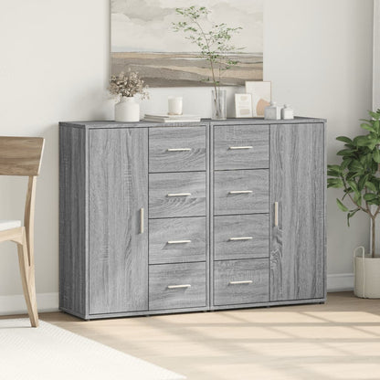 Credenze 2 pz Grigio Sonoma 60x31x84 cm in Legno Multistrato