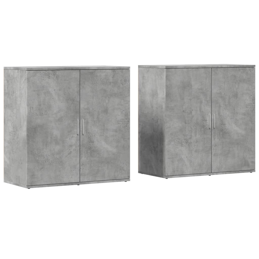 Credenze 2 pz Grigio Cemento 79x38x80 cm in Legno Multistrato - homemem39