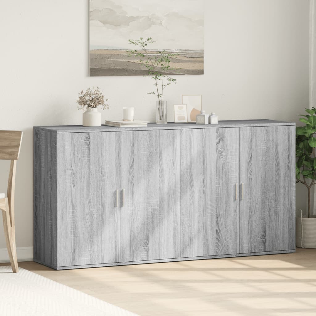 Credenze 2 pz Grigio Sonoma 79x38x80 cm in Legno Multistrato - homemem39